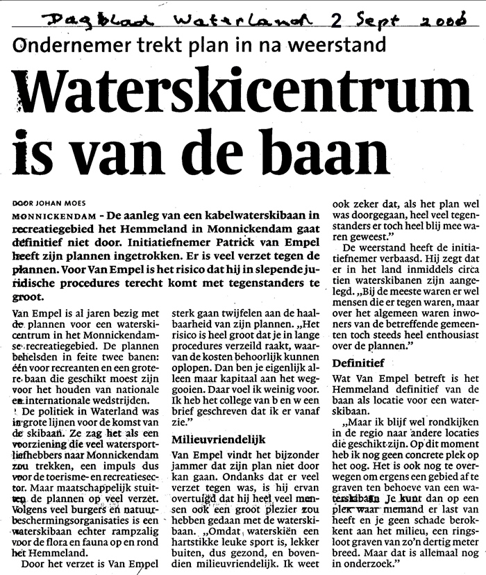 dagblad waterland 2 sep 2006