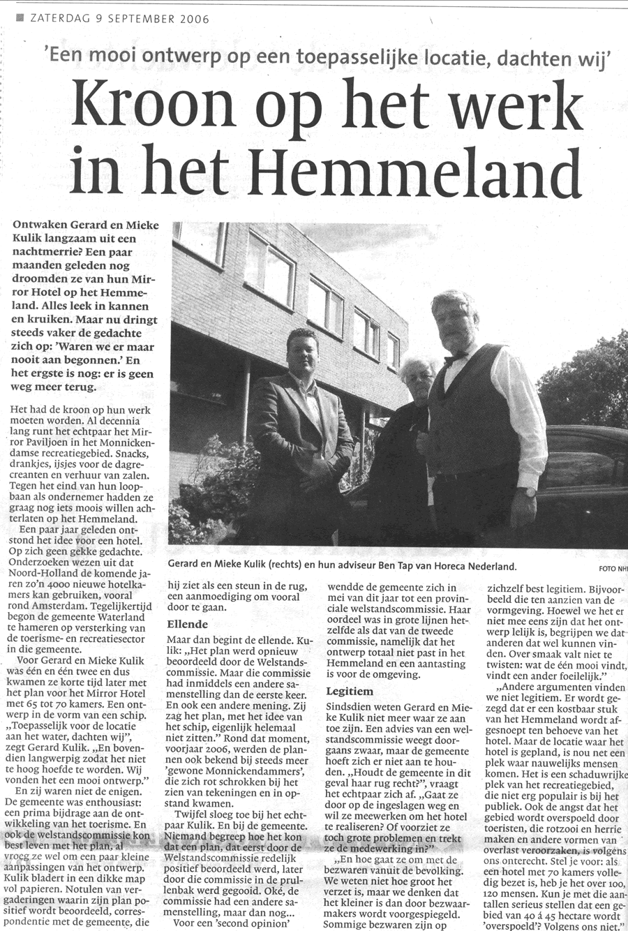 Interview met de familie Kulik in het NHD van 9 september 2006