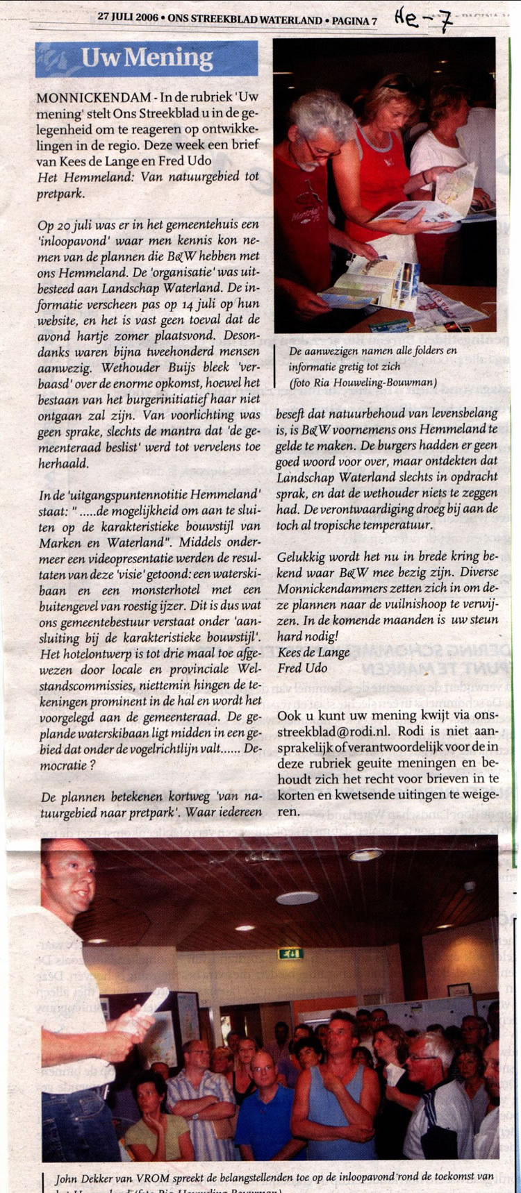 ons streekblad 27 juli 2006