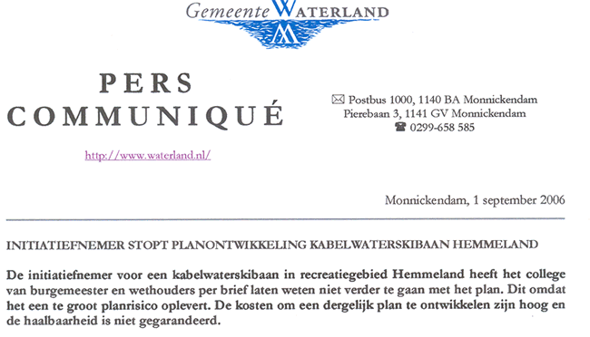 Persbericht 1 sep 2006
