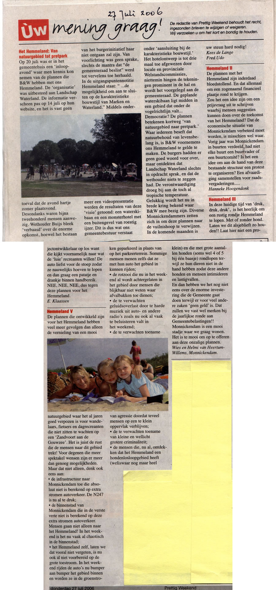 prettig weekend 27 juli 2006
