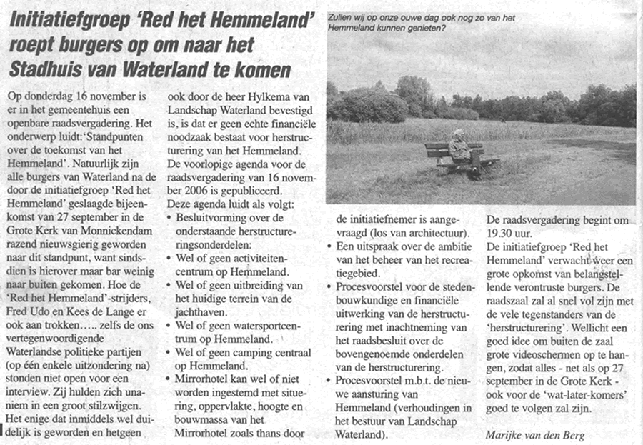 Artikel in Prettig Weekend 9 nov 2006