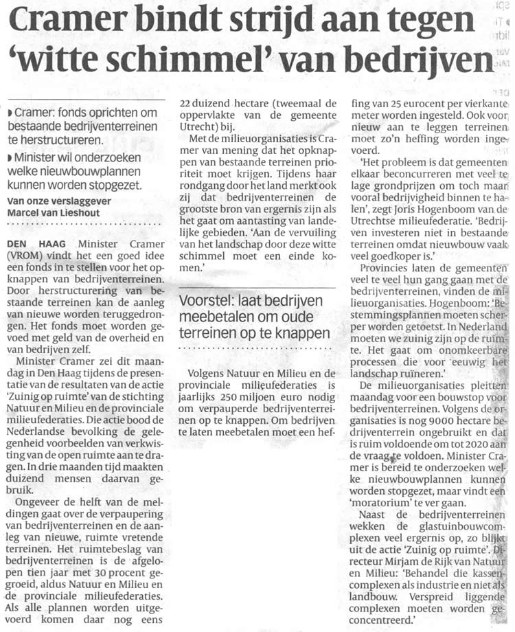 Artikel Witte Schimmel De Volkskrant 3 april 2007
