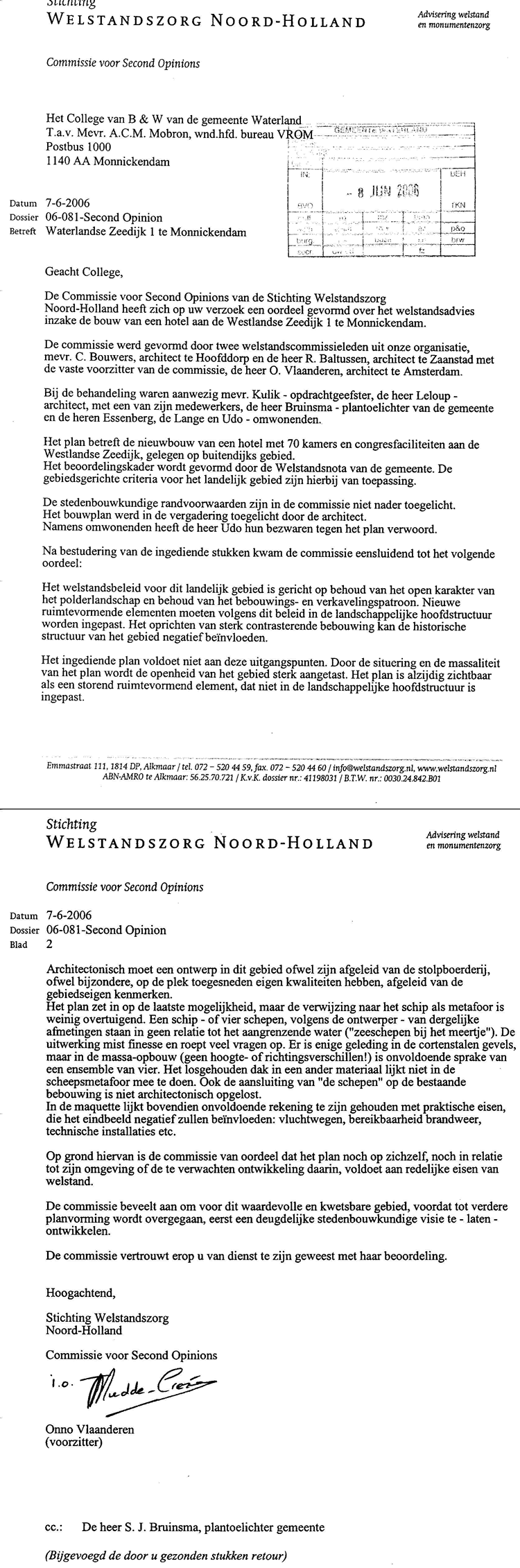 Rapport Welstandszorg 7 juni 2006